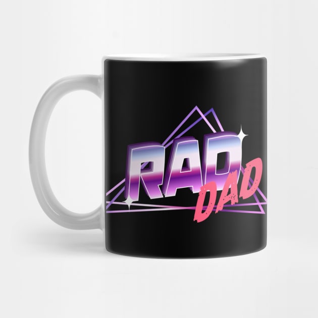 Rad Dad Retro Vintage 80's Synthwave by OrangeMonkeyArt